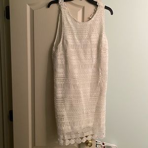 Gianni Bini White Crochet Dress with Back Details